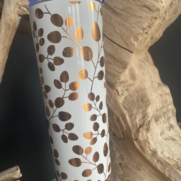 Stainless Steel Water Bottle Tumbler White and Gold - Picture 3 of 4